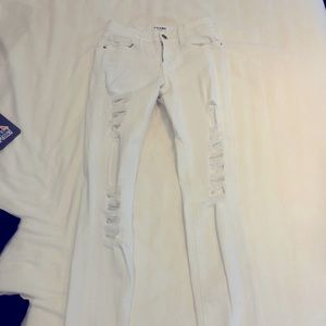Skinny white frame jeans